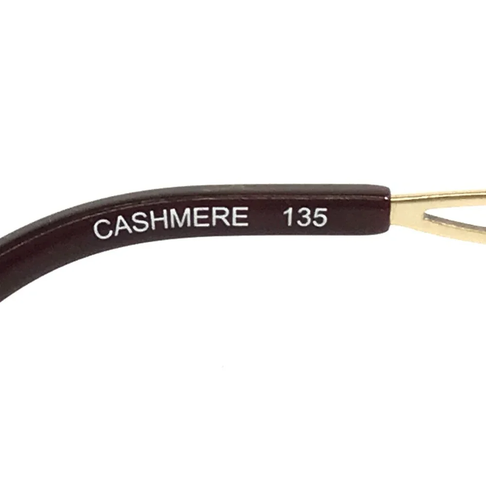 Cashmere Eyeglasses Frames 476 COLOR#2 Brown Gold Rectangle Wire Rim 54-17-135